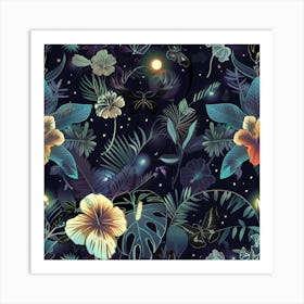 Seamless Tropical Pattern 1 Art Print