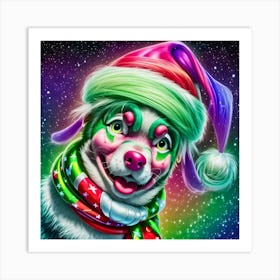 Santa Dog 1 Art Print