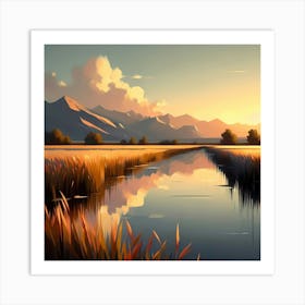 Sunset In The Mountains 24 Art Print