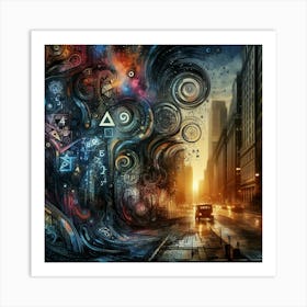 Psychedelic City 10 Art Print