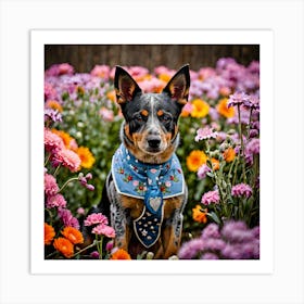 Blue Heeler Spring Art Print