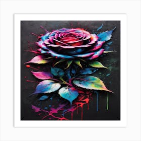 Colorful Rose Art Print