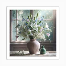 Lilies In A Vase Art Print