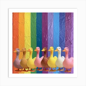 Rainbow Duck Kitsch Collage 2 Art Print