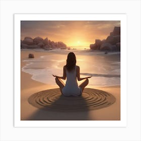 Meditation On The Beach 1 Art Print