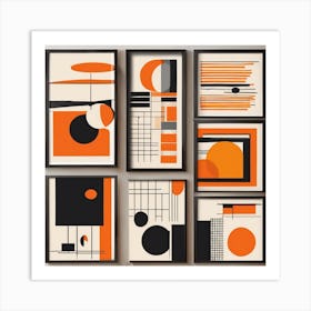 Bauhaus Print Orange Mid Century Modern Wall Art, Pop Culture Print Modern Art, Exhibition Poster, Minimalist Modern, Retro Print Art Print Art Print