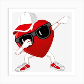 Funny Valentines Day Dabbing Heart S Adults Valentine Art Print