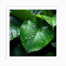 Tropical Leaves Macro Photography Close Up Hyper Detailed Trending On Artstation Shar Art Print