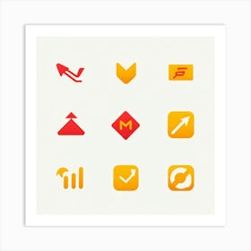 Arrows And Icons Art Print