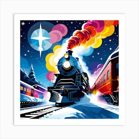 Christmas Train Art Print