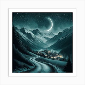 Night In The Mountains Art Print