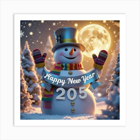 Leonardo Phoenix 10 A Whimsical Snowman Adorned With A Stylish 2 Art Print