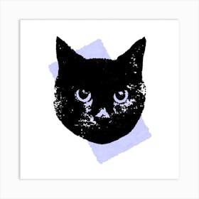 Soft Lilac Cat Square Art Print