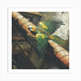 Parrot On A Pipe Art Print