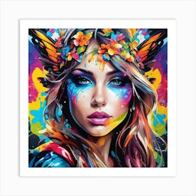 Butterfly Girl 10 Art Print