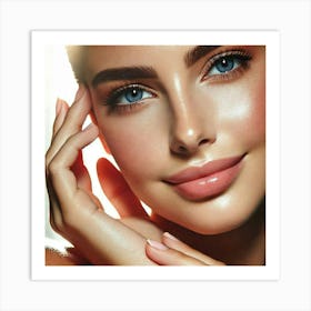 Woman With Glowing Skin Art Print