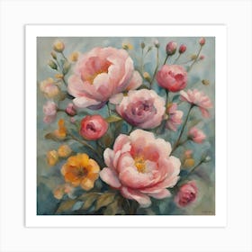 Pink Peonies Art Print