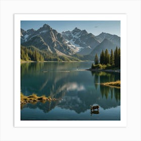 Lake In The Mountains Art Print