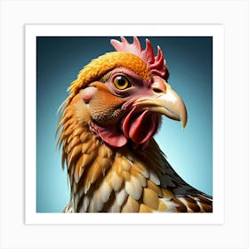 Portrait Of A Chicken 1 Art Print