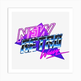 Synthwave New Retro Wave Music Purple Violet Text Art Print