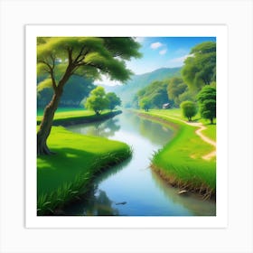 Landscape With A River 1 Art Print