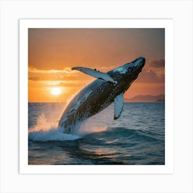 Humpback Whale Leaping 7 Art Print