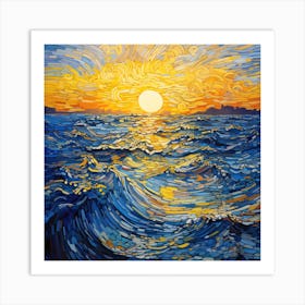 Sunset Over The Ocean 7 Art Print