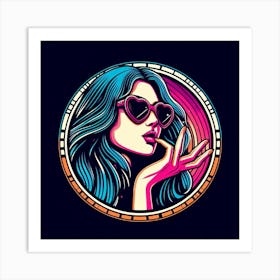 Girl In Sunglasses 2 Art Print