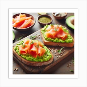 Smoked Salmon On Toast Art Print