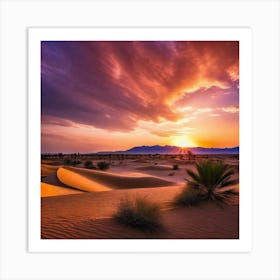 Sunset In The Desert 10 Art Print