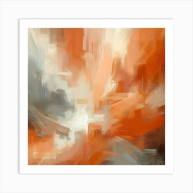 Abstract Orange And Grey Art Print