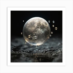 Water Droplet On The Moon Art Print