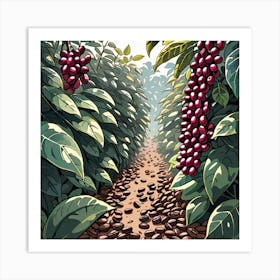 Coffee Beans In The Forest 1 Art Print