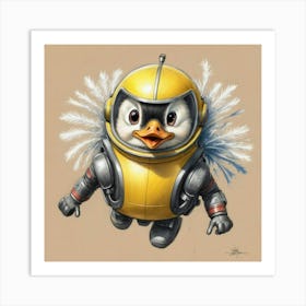 Astronaut Penguin Art Print