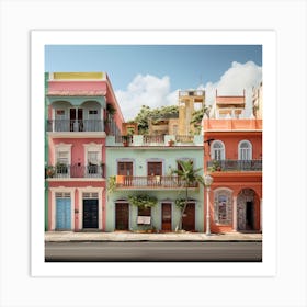 Colorful Houses In Havana 1 Art Print