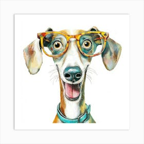 Dog With Glasses 85 Art Print