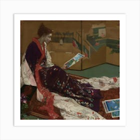 'A Woman Reading A Book' Art Print