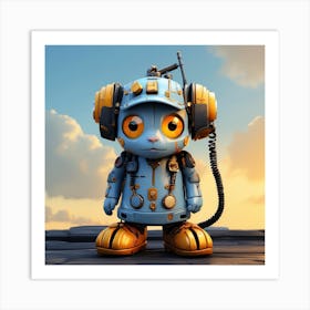 Robot Cat Art Print