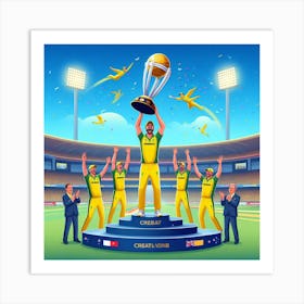 Cricket Team Celebrating World Cup Art Print