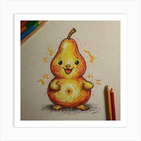 Pear Drawing 3 Art Print