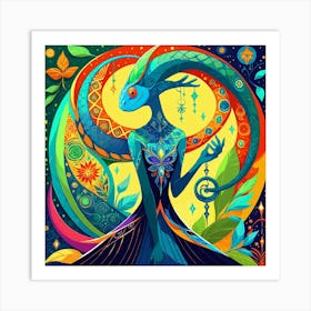 Abstract chameleon artwork Art Print