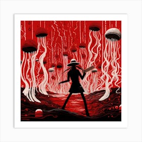 Girl In A Red Hat Art Print