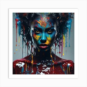 Paint Splashed Woman Art Print