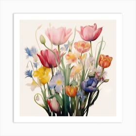 Spring Tulips Posey Art Print