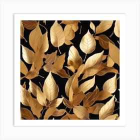 Golden leaves 1 Art Print