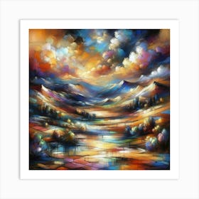 Landscape Painting in Abstract Form Art Print
