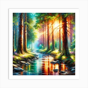 River In The Forest 6 Art Print