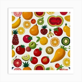 Fruit Seamless Pattern Art Print