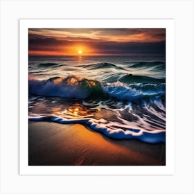 Sunset At The Beach 115 Art Print