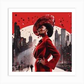 Woman In Red 10 Art Print